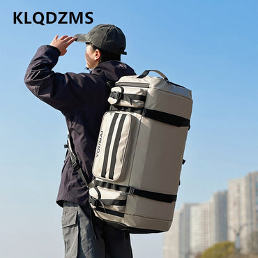 KLQDZMS Men's Backpack Outdoor Sports Ski Shoulder Bag Oxford Cloth Large Capacity Wearable Travel Bag Women's Luggage Bag