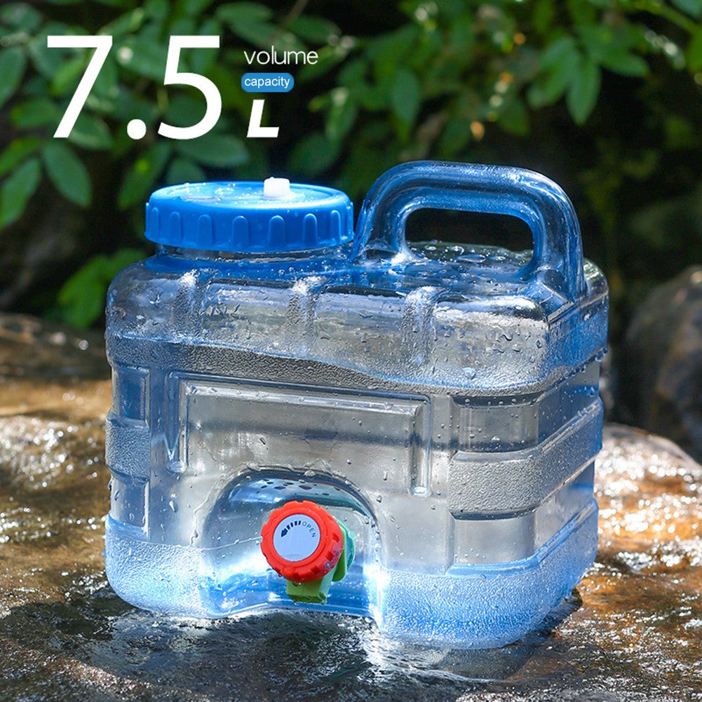Recipiente de água de 7,5/10/15L com torneira à prova de vazamentos para acampamento, tanque de água de grande capacidade para caminhada de carro