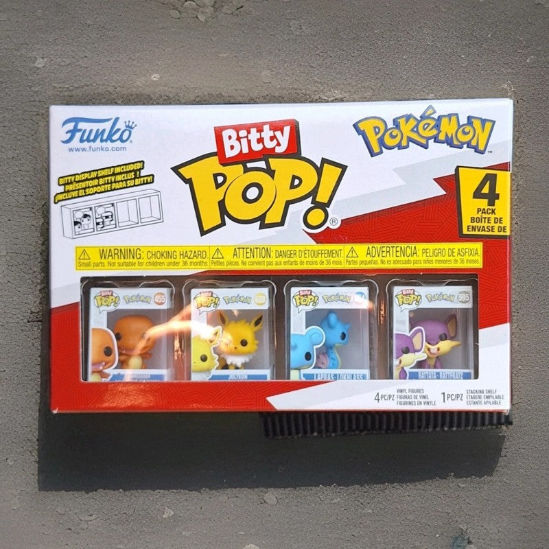 Bitty Funko Pop Pokémon Pikachu Bulbasaur Charmander?? Boneco Miniatura Genuíno 4 Pacotes Série Decoração Modelo de Boneco de Ação Colecionável