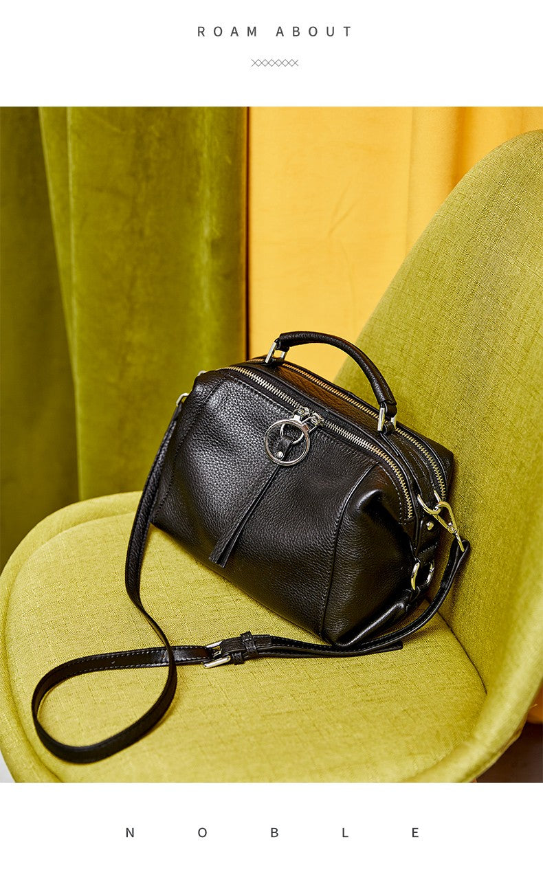 Zency Women's Handbag Genuine Leather Cowhide Cross Body Bags Ladies Shoulder Top Handle Satchel Trendy 2025 Pillow Bags Shopper