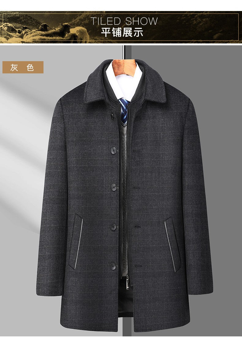 2024 New style Men's Woolen Coat Winter Classic Casual Overcoat Mens high quality Thicken trench coat men full size M-4XL