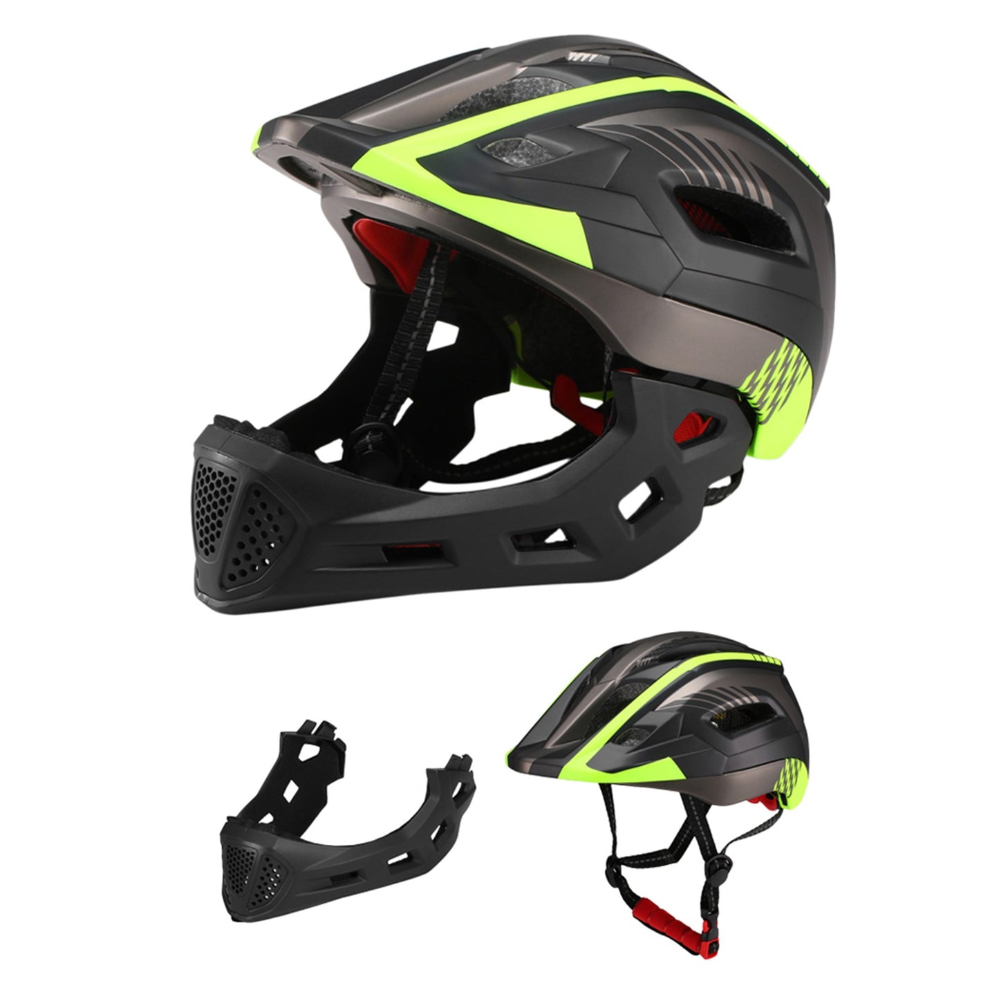 Capacete de bicicleta Lixada infantil destacável de rosto inteiro Capacete infantil esportivo para ciclismo mtb motocicleta skate patins