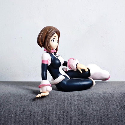 Anime MHA My Hero Academia figura Ochaco Sentada Action Figure Uraraka Ochako pvc Coleção Modelo Presente Boneca 10cm