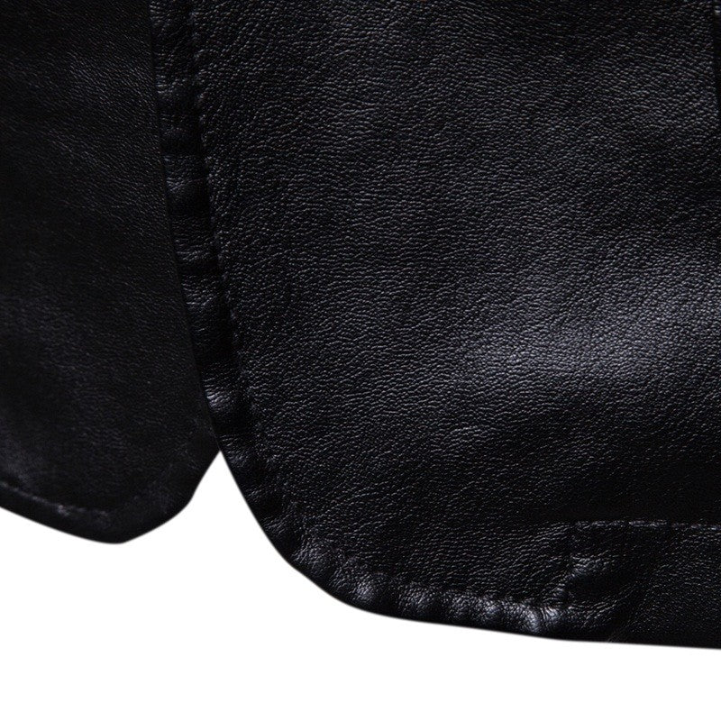 Autumn Winter New Fashion Harajuku Faux Leather Jacket Men All Match Solid Male Clothes Casual Loose Cardigan Business Outerwear