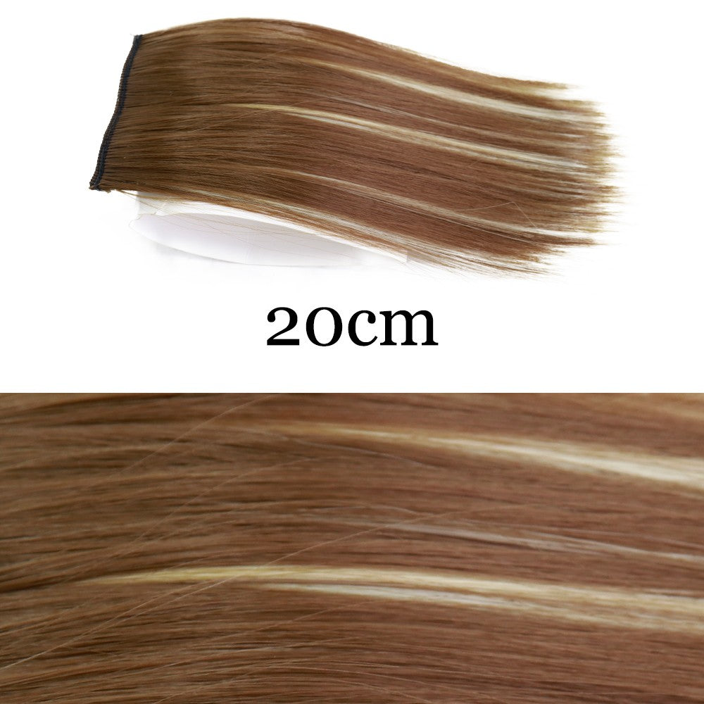MERISI HAIR Apliques de Cabelo Sintético Liso Invisível com 2 Presilhas, Aumento de Volume, Extensões de Cabelo, Cobertura Lateral Superior