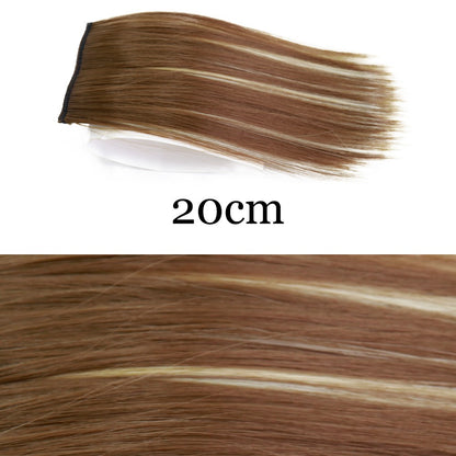 MERISI HAIR Apliques de Cabelo Sintético Liso Invisível com 2 Presilhas, Aumento de Volume, Extensões de Cabelo, Cobertura Lateral Superior
