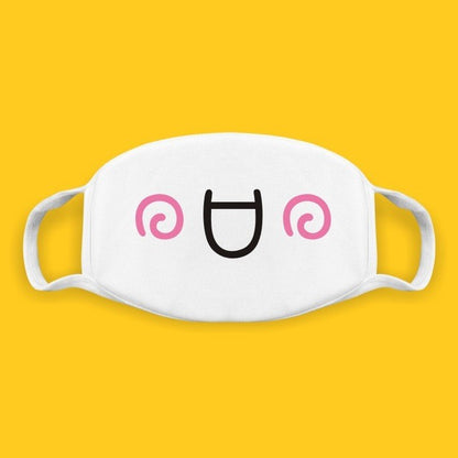 Super Cute Expression Smile Breathable Mouth Face Mask For Korean Black Kpop Unisex Kawaii Face Mouth Muffle Mask Cotton Anime