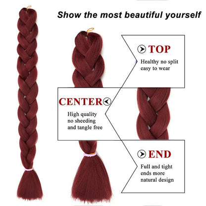 Cabelo Trançado Sintético Jumbo Alororo 82 polegadas Cabelo Falso Africano Fibra de Alta Temperatura Roxo Vermelho Extensões de Cabelo para Mulheres