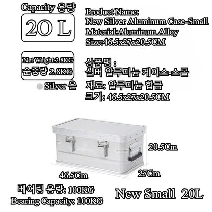 MOUNTAINHIKER Outdoor Storage Box Camping Picnic Travel Aluminum Alloy Large Capacity Box Silver Storage Bag 30-80L