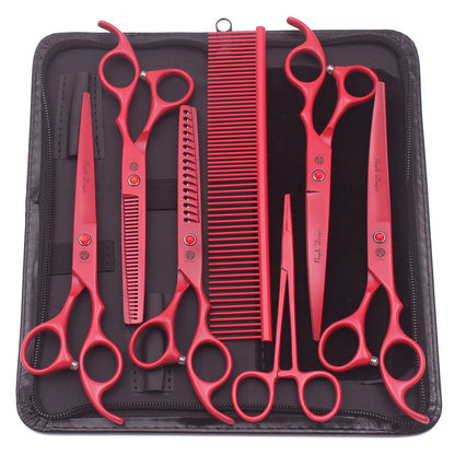 Conjunto de Tesouras para Tosa de Animais de Estimação - Tosa Profissional para Cães e Gatos, Aço Inoxidável, Afiado, Multi-Peças, Cabo Ergonômico, Aparador Durável