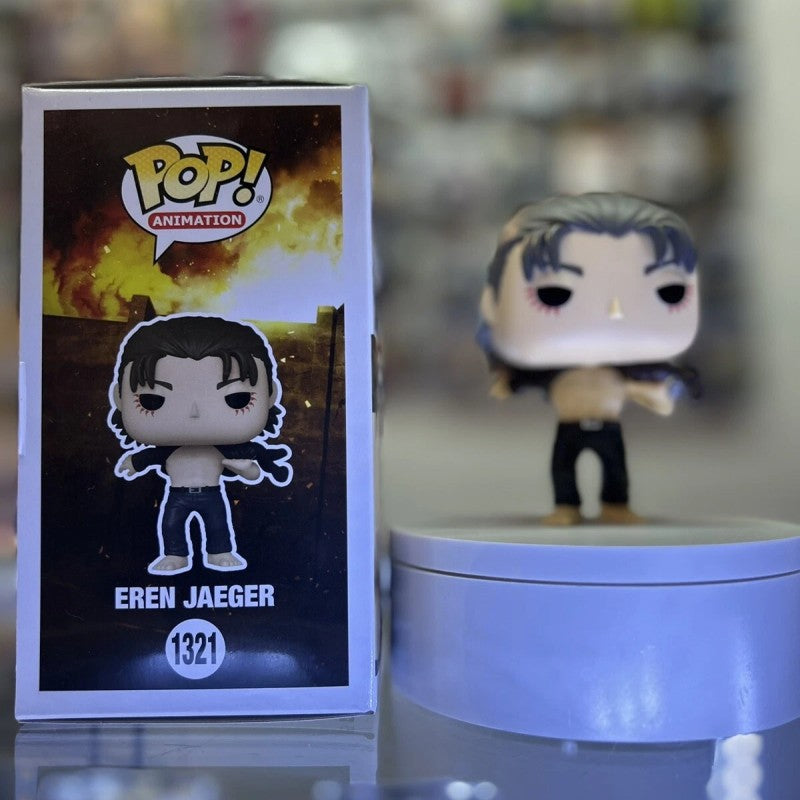 Attack On Titan Action Funko Pop Official Genuine Action Doll Model Eren Jaeger #1321 Vinyl Sculpture Dolls Q Version Gift Toy