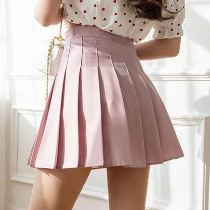 White Women Pleated Skirts Summer High Waist Zipper Girls Dancing JK Mini Skirts Black Fashion Student A Line Faldas 2024