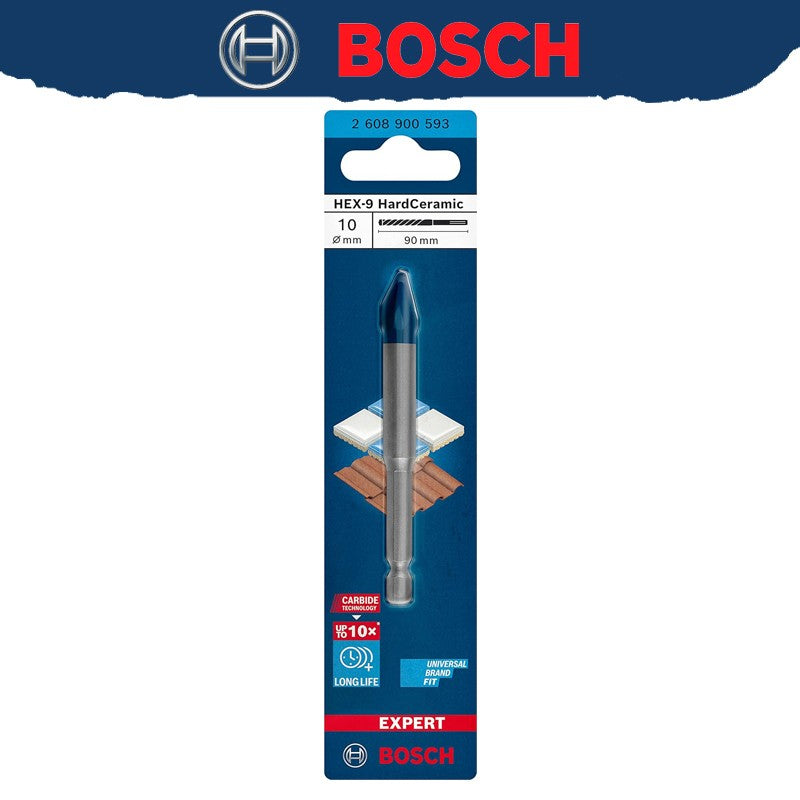 BOSCH EXPERT HEX-9 Broca de cerâmica dura, vida útil 10 vezes mais longa, alta dureza do material, broca de pedra 2608900590 2608900588