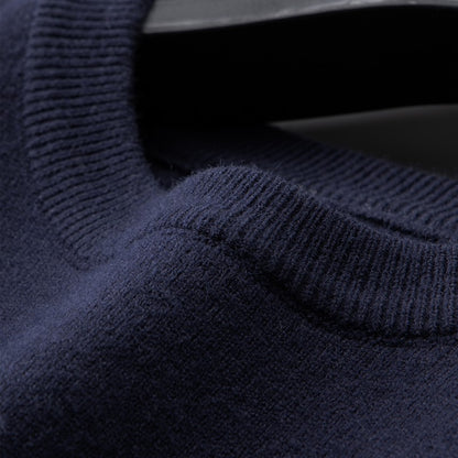 High end brand men's knitted sweater autumn and winter new item high-end striped design Korean version boutique casual pullover