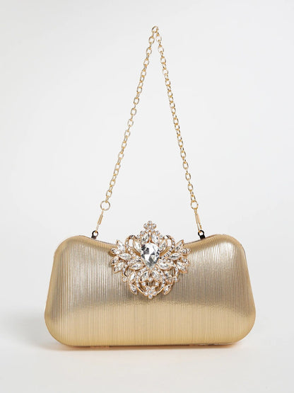 Luxury Rhinestone Evening Bag For Carnaval, Shiny Wedding Dress Purses,  Glamorous,Elegant,Exquisite Small Rhinestone Decor Boxy