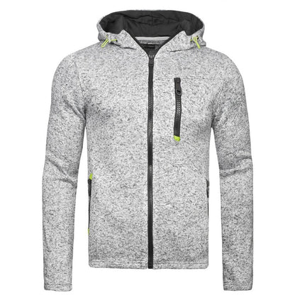 Men's Hoodie with Side Zipper Pockets Thin Wool Solid Color Casual Outdoor Hooded Tracksuit Long Sleeves Slim Hooded Jacket