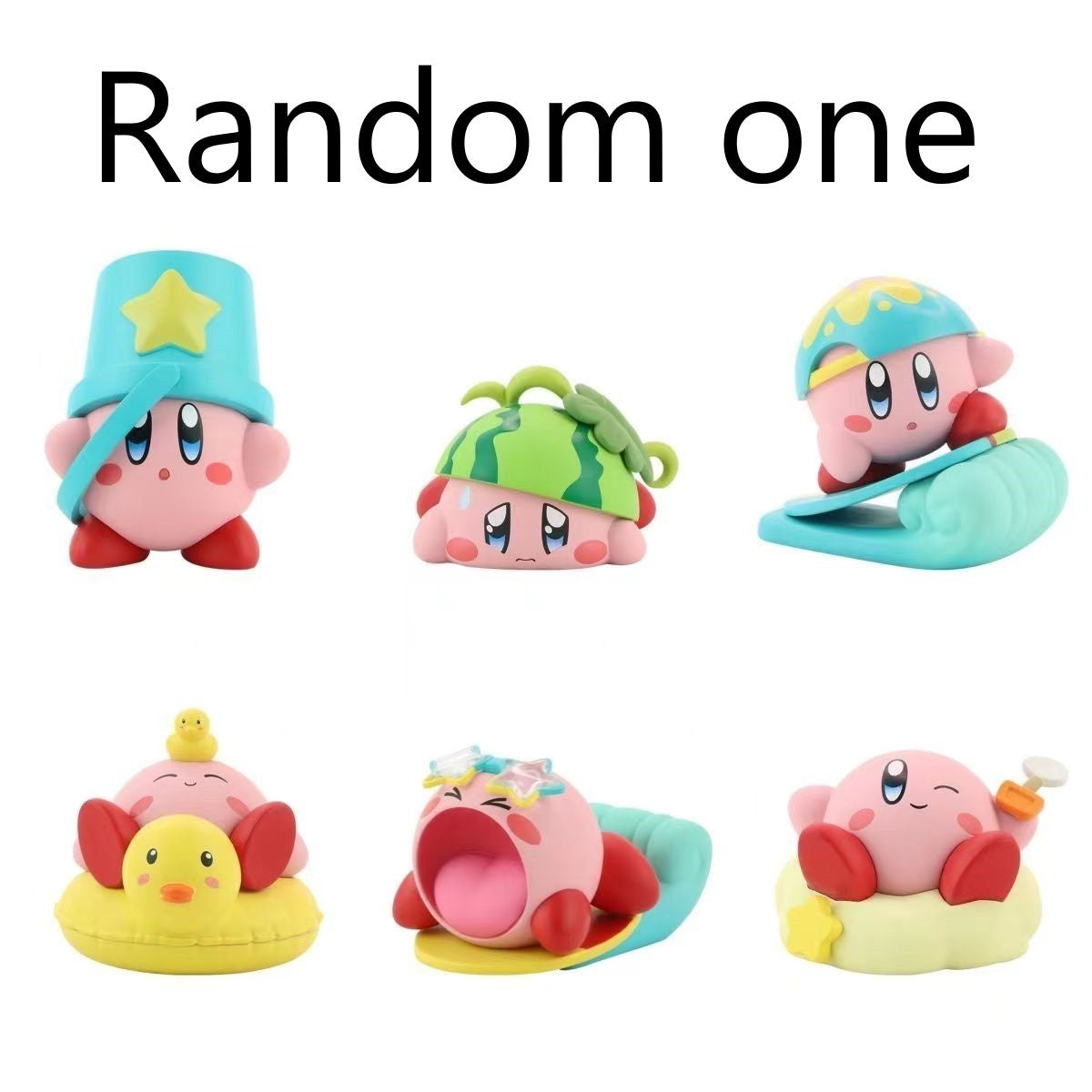 Jogo Kirby Beach Série Figuras Personagens de Desenhos Animados Bonitos Enfeites de Mesa Estatueta Coleção de Modelo PVC Presente de Aniversário para Fãs