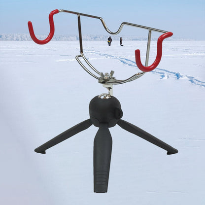 Suporte de Vara de Pesca de Gelo Dupla Cabeça Suporte Portátil para Vara de Pesca de Gelo Fácil Instalação Suporte de Vara de Inverno para Equipamento de Pesca de Inverno Mar