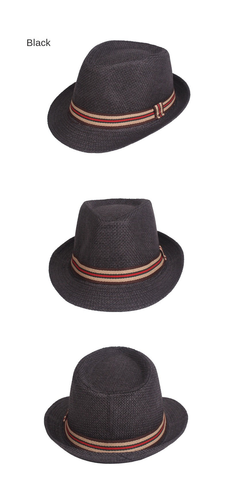 Chapéu de Palha Masculino Moda Primavera Verão Chapéus de Sol Praia Feminino Cor Sólida Fedoras Fita Listrada Casual Cowboy Jazz Cap Gangster Cap
