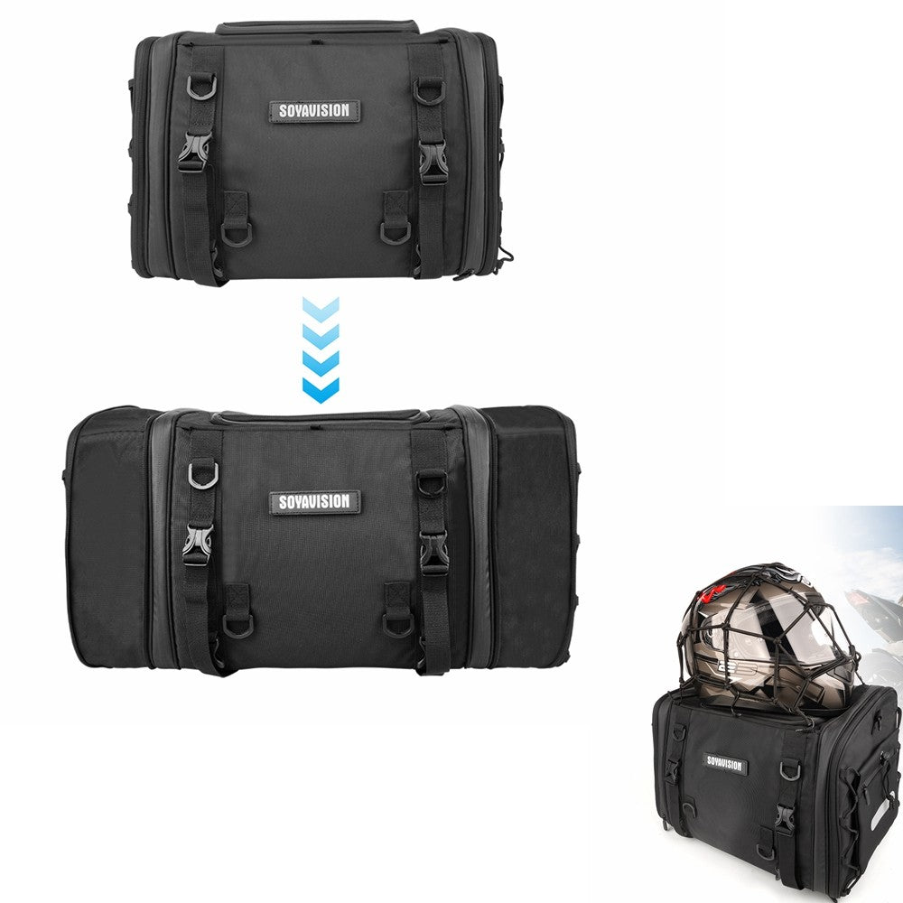 Motorcycle Tail Bag Waterproof 20L-60L Expandable Back Seat Saddle Bag Luggage Pannier Motorcycle Accessories Rider Backpack