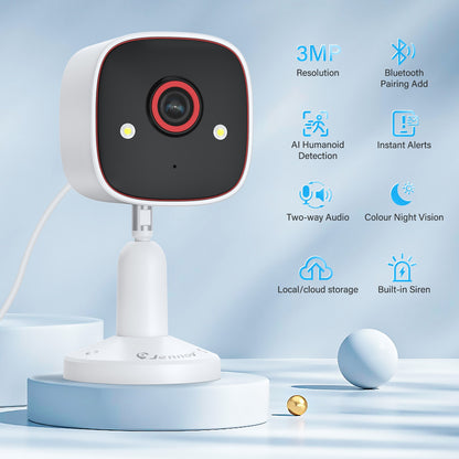 Jennov Outdoor/Indoor Security Cameras 2K HD Wireless WiFi Color Night Vision IP66 Waterproof Pet Dog Cat Baby Monitor Camera