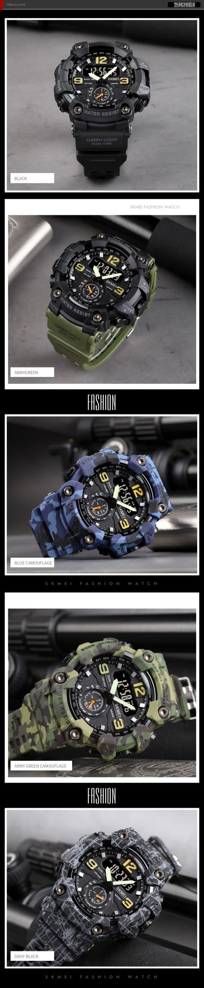 SKMEI 1637 Military Digital Watch for Men Camouflage Waterproof Wristwatch Mens Shockproof Sport Quartz Clock 1384 Montre Homme