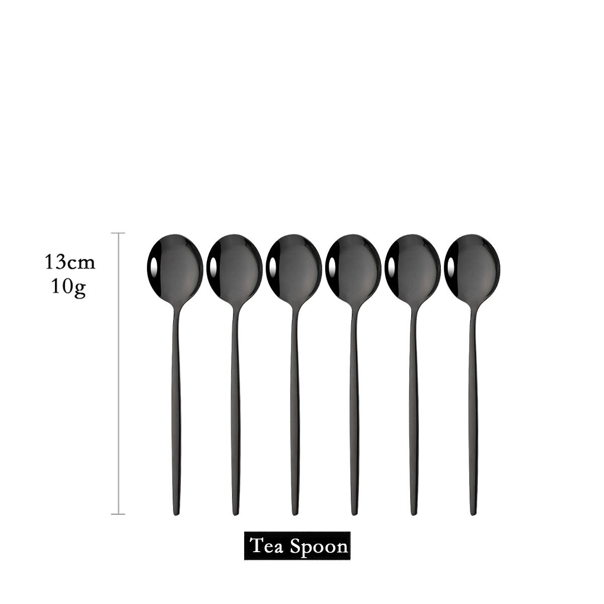 6Pcs/Set Teaspoon Stainless Steel Flatware Colorful Cake Fruit Spoons Dessert Small Coffee Spoon Snack Kitchen Dinnerware Tools