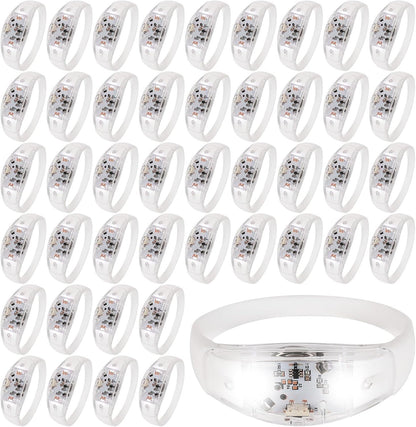 150 Pcs LED Glow Bracelets Sound Activated Light Up Bracelets For Adults Glow In The Dark Party Supplies