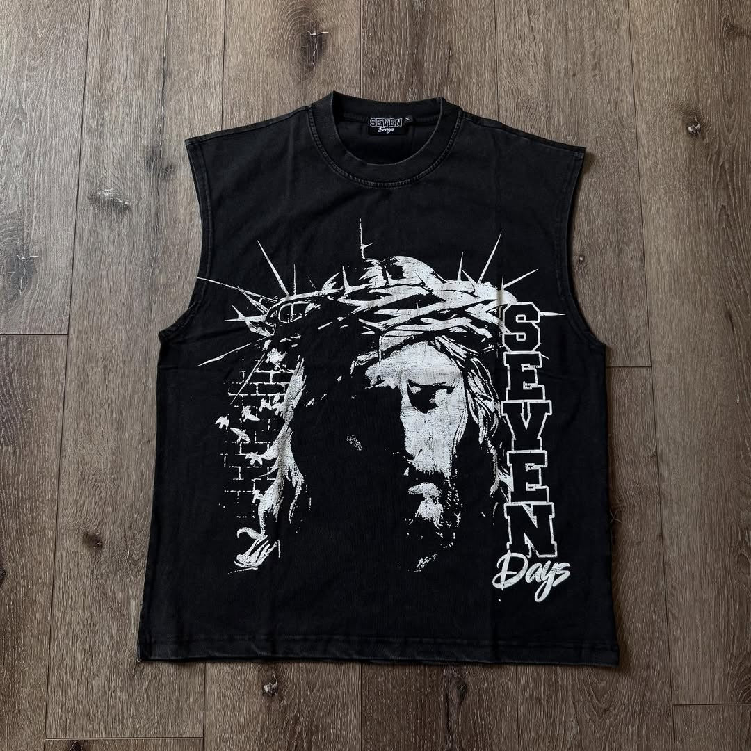 Summer Fashion Men and Women Sleeveless Shirts Harajuku Hip Hop Dragon Pattern Printed T-shirt Gothic American Sports Tank Top