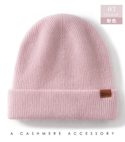 New Autumn Winter 100% Cashmere Hat Knitted Mountaineering Wool Hat Outdoor Skiing Double Layer Men and Women Thickened Warm