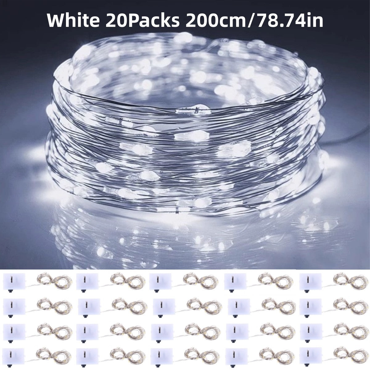 20Packs 2m LED String Lights Warm/Multicolor/Red/Green/Blue/Pink/Purple/White Christmas Atmosphere Firefly Lamp Starry Sky Light