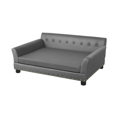 Cama Elevada para Cães, Sofá, Capa de Couro de Microfibra, Luxuosa, Cadeira Extragrande para Animais de Estimação, com Almofada Removível