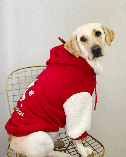 Roupa de Cachorro Pet Inverno Quente Algodão Fleece Moletom Filhote de Cervo Natal Cães Grandes Golden Retriever Labrador