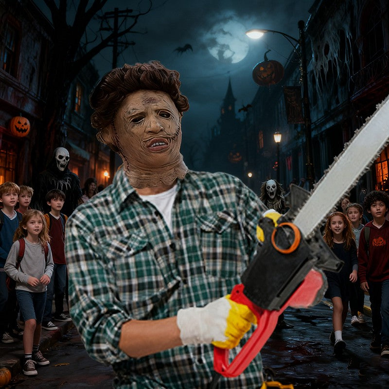 Texas chainsaw killer leather mask Halloween costume party cosplay latex mask Halloween party Supp  Horror Chainsaw Killer Leat