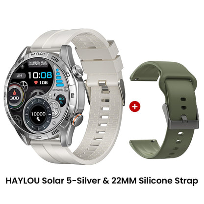 Smartwatch HAYLOU Solar 5 com Chamada de Voz, Tela AMOLED de 1,58'', 60Hz, Monitoramento de Saúde 24 Horas, Smartwatch Esportivo para Homens