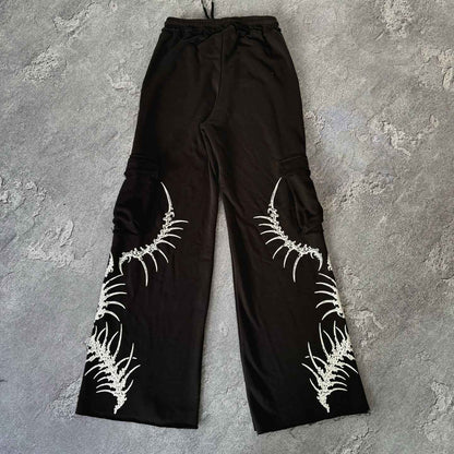 2025 Tendência Moda Rua Punk Hip-hop Calça Solta Masculina Retrô Harajuku Y2K Versátil Calça Casual Feminina Oversized