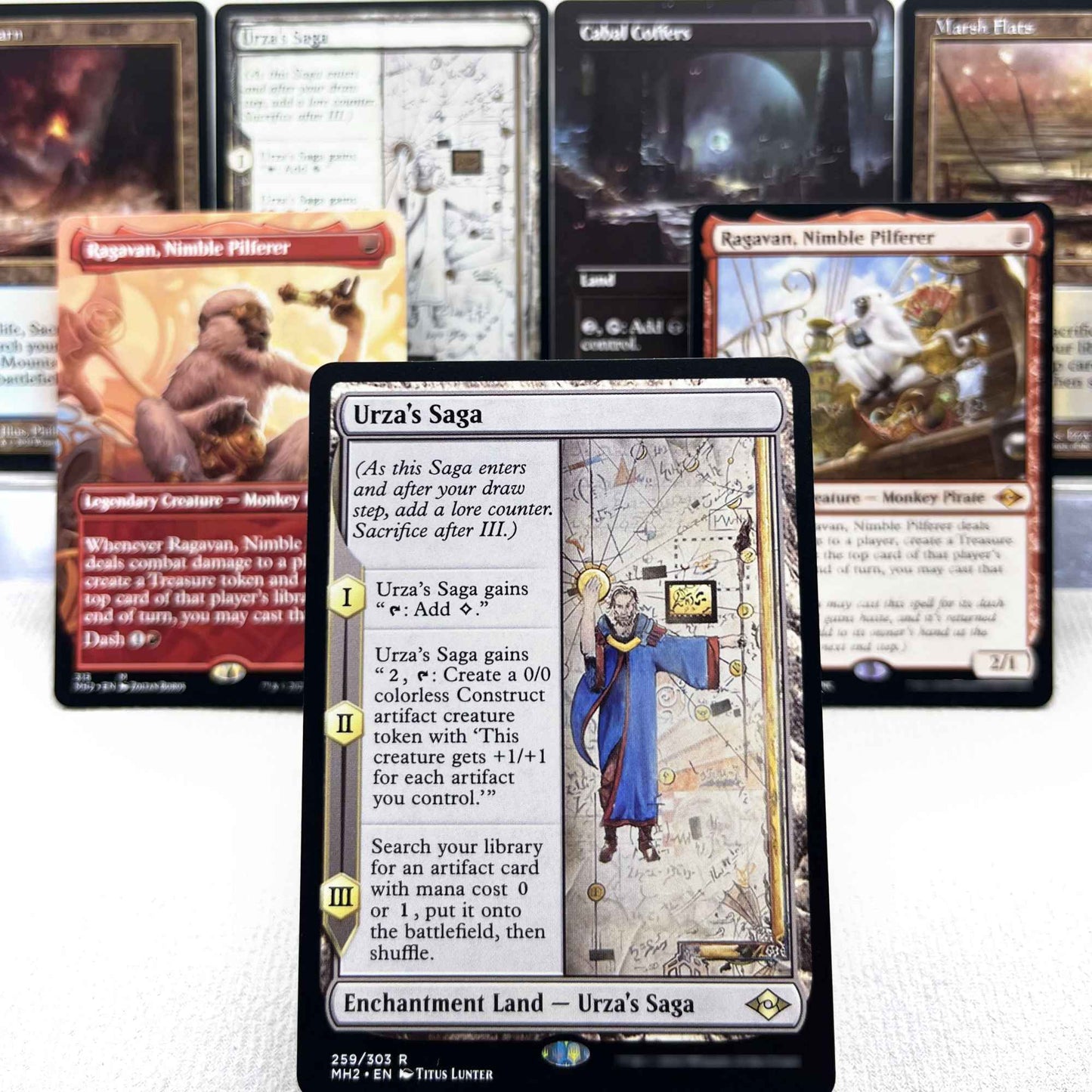 SLD MH2 HOLO7-002 cartas mágicas Simian Spirit Guide Tcg proxy Teferi's Protection Three Tree City fetch lands gathering