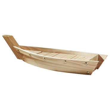 Japanese Style Wooden Ship Shaped Sushi Sashimi Tray Durable Creative Platter Cuisine Tableware Decoration Ornament