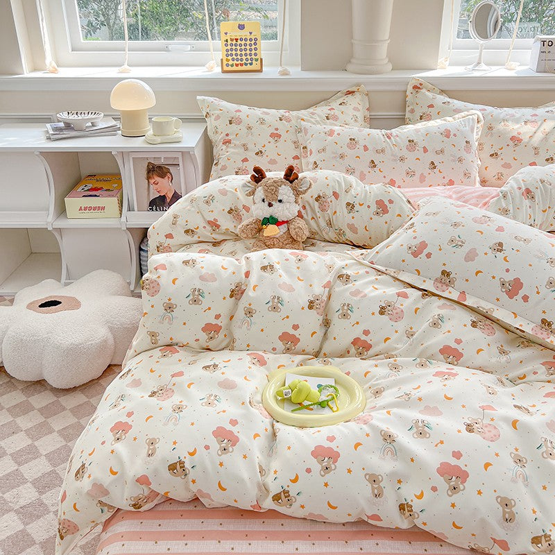 3pcs printed duvet set (1* duvet set + 2 * pillowcase, no core), bedding set, soft and comfortable, all-season