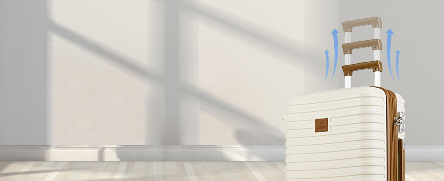 Joyway Luggage Set 6 Piece Suitcase Sets with Spinner Wheel,Hardside Expandable Travel Laggage with TSA Lock (18/20/24/28 White