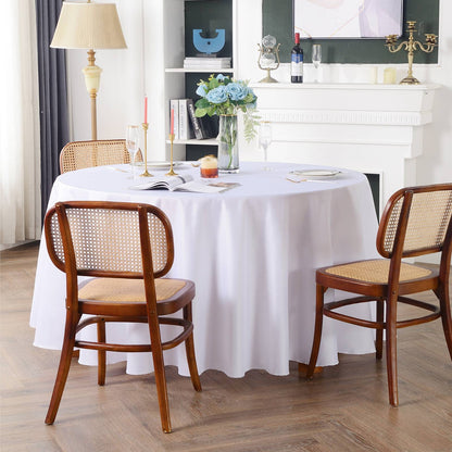 Round Tablecloths White Wedding Table Cloth Satin Solid Color Table Covers Hotel Wedding Birthday Dining Table Decoration