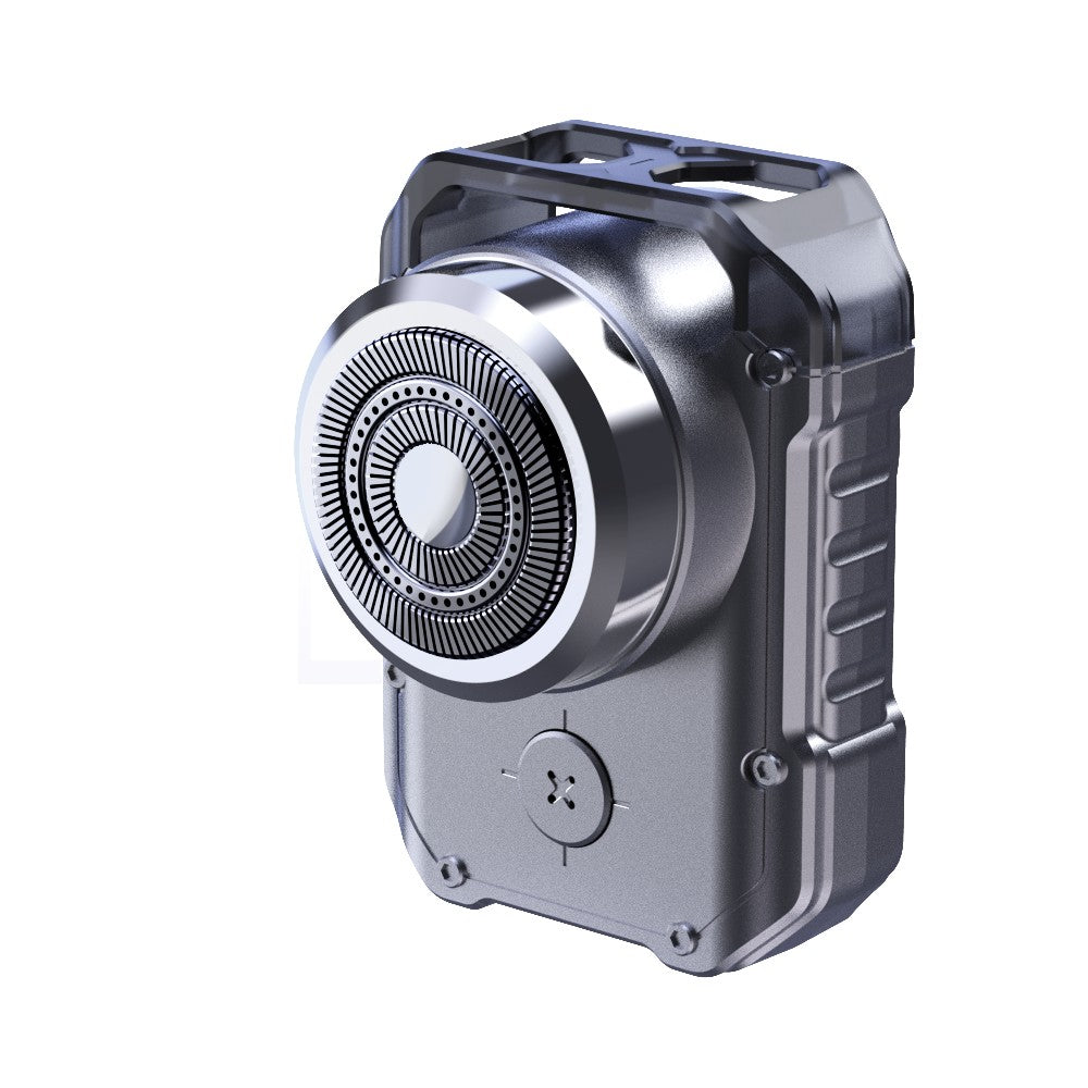 Electric MINI Travel Shaver Razor For Men Rechargeable IPX7 Waterproof Punk Mecha Design Pocket Face Beard Knife With Key Ring