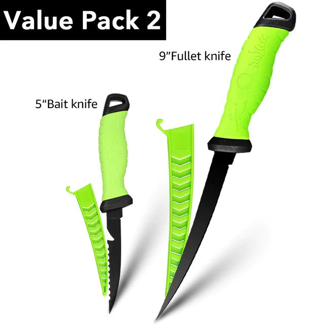 Faca de Pesca para Filetar Desossar Peixe 5 6 7 8 9 Polegadas Faca de Sashimi de Cozinha Antiaderente para Raspar Peixes Faca para Filetar Bainha