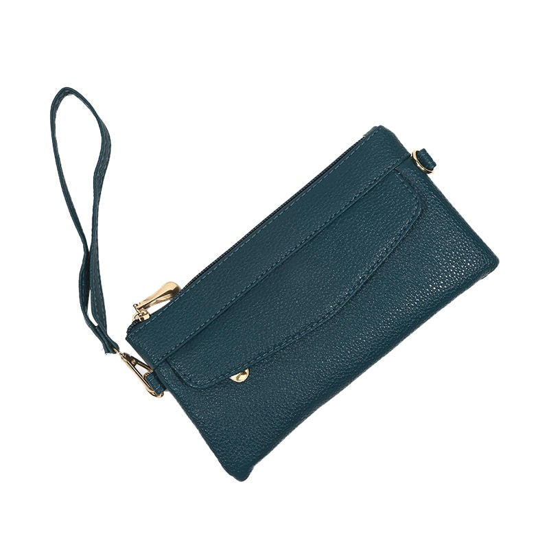 Portable Wallet PU Leather Hangbag Female Long Clutch Purses Coin Pocket Ladies Single Shoulder Crossbody Bag Money Bag