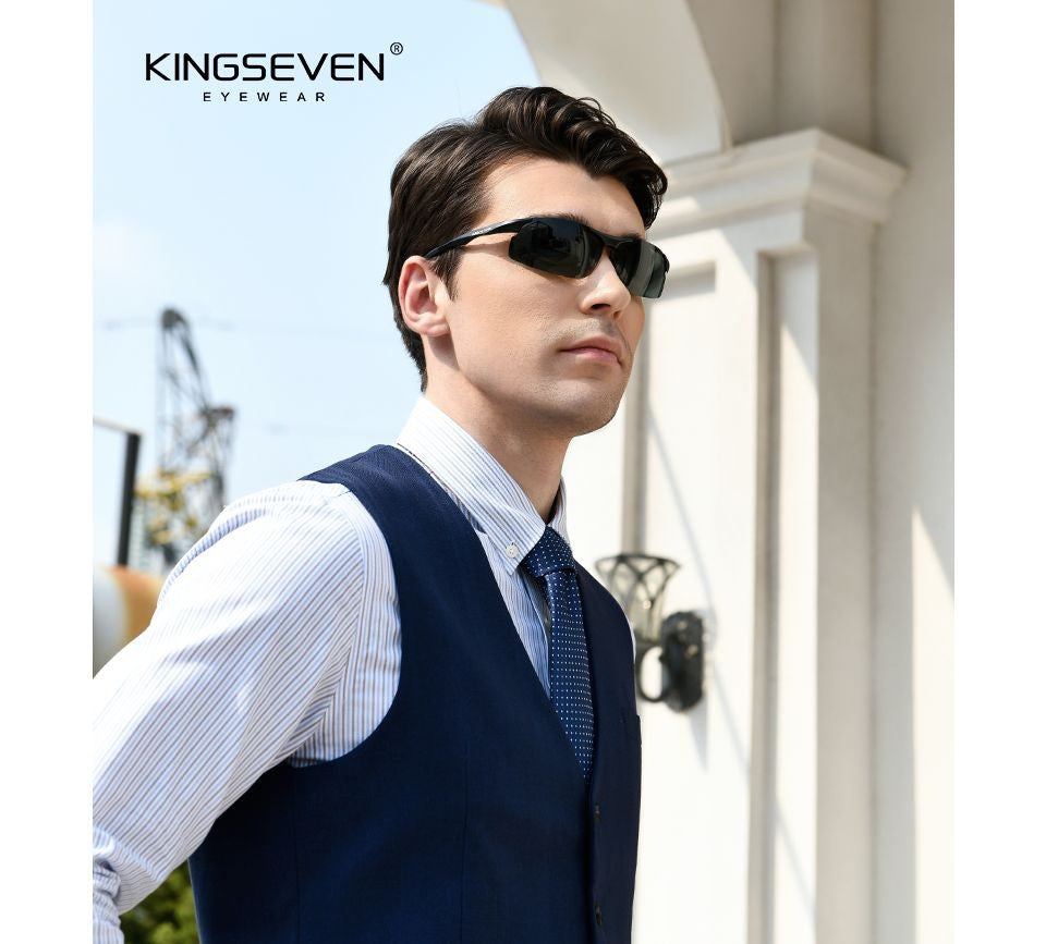 Genuine KINGSEVEN Polarized Men Aluminum Sunglasses Driving Mirror Lens Male Sun Glasses Aviation Women For Men Eyewear 9126