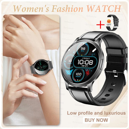 New Women Smart Watch 1.32"AMOLED Full Touch Screen Bluetooth Call Blood Pressure IP68 Waterproof NFC 7.3mm Ultra-thin bracelet