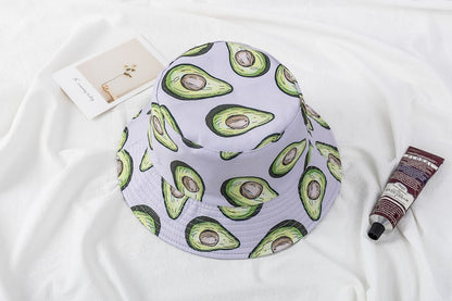 Chapéu Bucket Unissex Quente de Verão com Estampa de Frutas, Dupla Face, Chapéu de Sol Feminino, Chapéu Panama Clássico Masculino