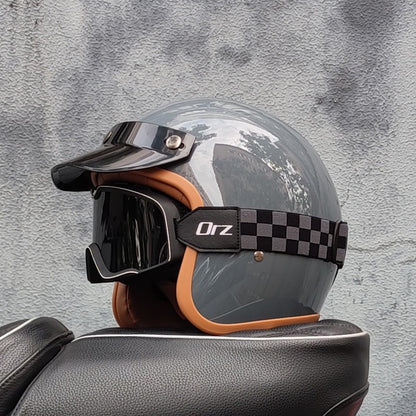 Capacete de motocicleta retrô semiaberto acessórios para motocicleta cross-country capacete de motocicleta 3/4 capacete retrô de inverno