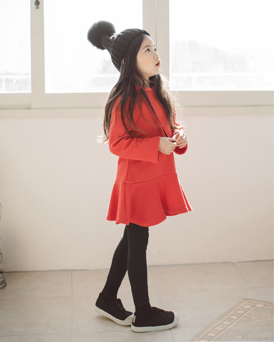 Girls Fleece-Lined Thermal Leggings Children Winter Thickened Warm Comfortable Outdoor Pants Kids Solid Color Casual Bottoms