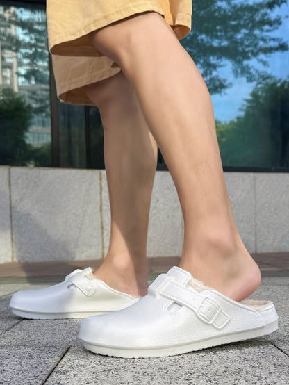 Men Plush Lined Outdoor Anti-slip Garden Shoes Warm Fuzzy Slippers For Women Winter New Cotton Slippers Fuzzy Home Slides